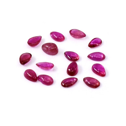 Natural Bangkok Calibrated Ruby Cabochon Pears | 3x5mm & 4x6mm