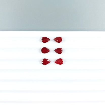 Natural African Untreated Ruby Calibrated Pears 5x7mm