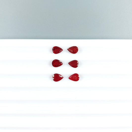 Natural African Untreated Ruby Calibrated Pears 5x7mm
