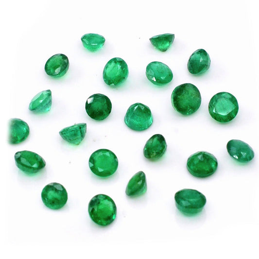Natural Zambian Emerald Calibrated Round | 4mm & 4.5mm