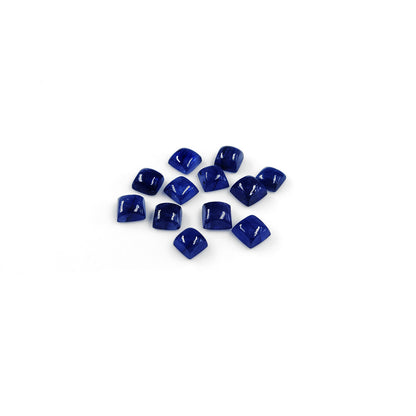 Natural  Bangkok Blue Sapphire Calibrated Cabochon Squares | 5mm & 6mm