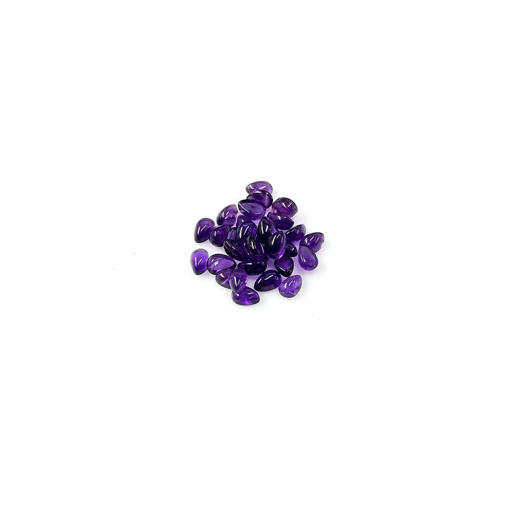 Natural Amethyst Calibrated Cabochon Pears| 3x5mm & 6x4mm