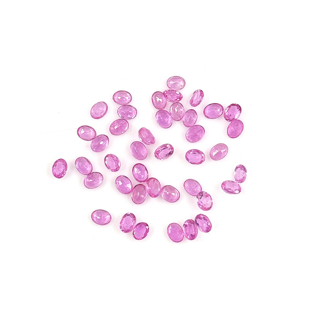 Natural Mozambique Pink Sapphire Calibrated Ovals | 3x4mm 4x5mm