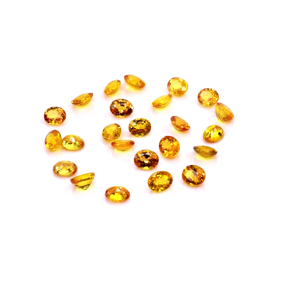Natural Untreated Yellow Sapphire Calibrated Ovals | 3x4mm & 4x5mm