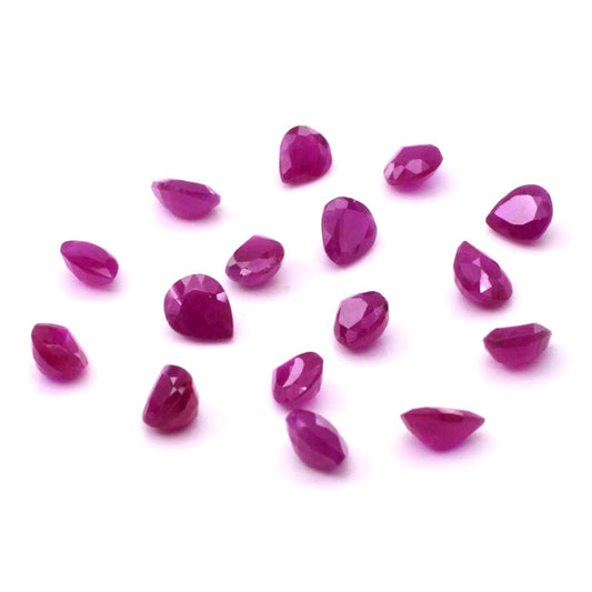 Natural African Untreated Calibrated Ruby Pears | 3x4mm & 4x5mm