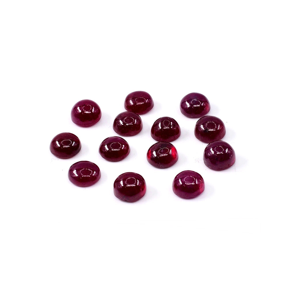 Natural Bangkok Ruby Calibrated Cabochon Rounds | 6mm & 7mm
