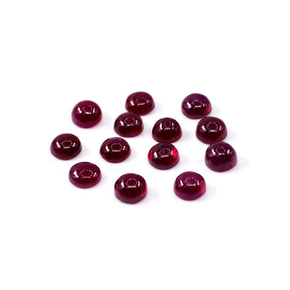 Natural Bangkok Ruby Calibrated Cabochon Rounds | 6mm & 7mm