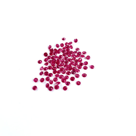 Natural Mozambique Untreated Ruby Calibrated Rounds | 2mm & 3mm