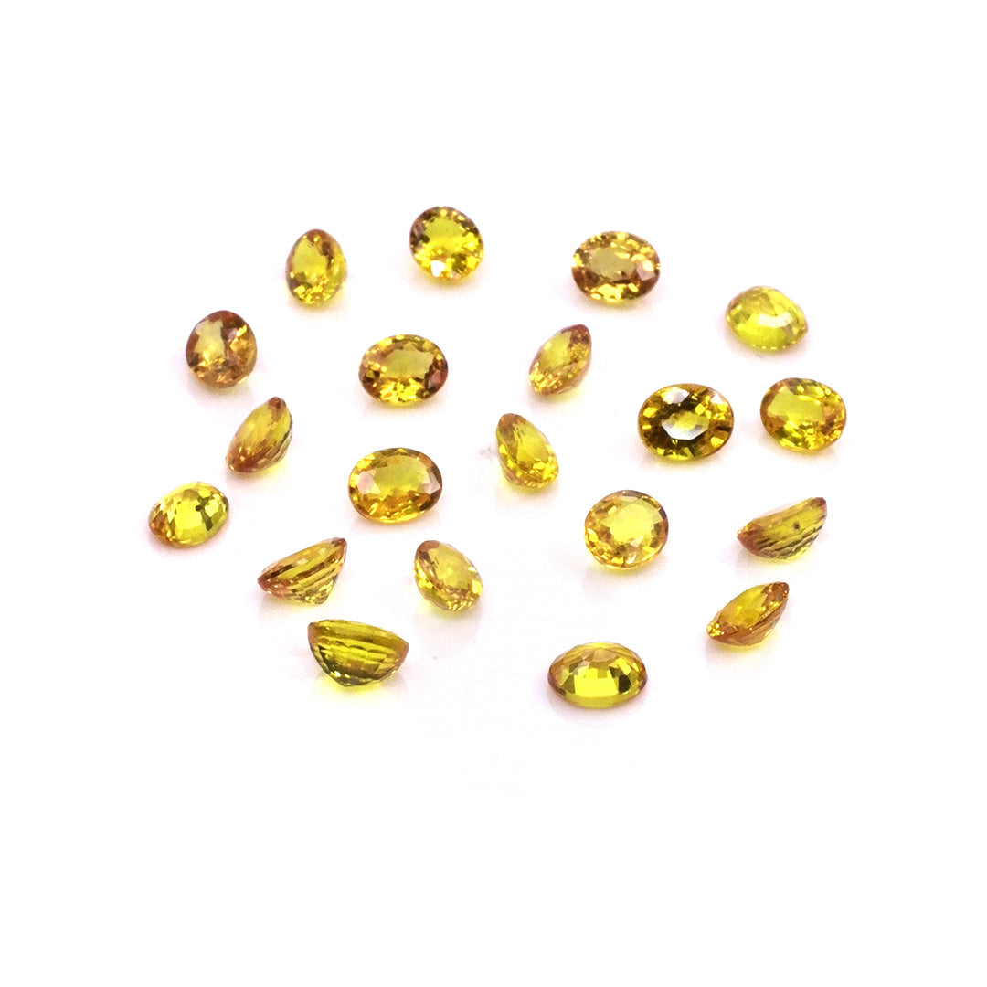 Natural Untreated Yellow Sapphire Calibrated Ovals | 3x4mm & 4x5mm