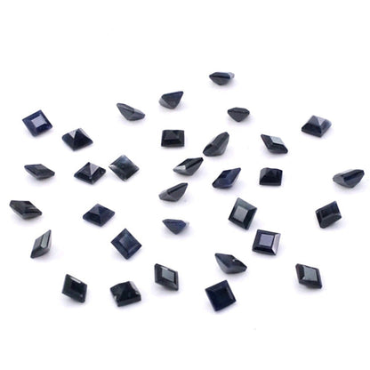 Natural Untreated Black Sapphire Calibrated Squares | 3mm & 4mm