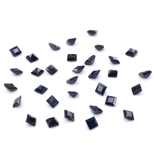 Natural Untreated Black Sapphire Calibrated Squares | 3mm & 4mm