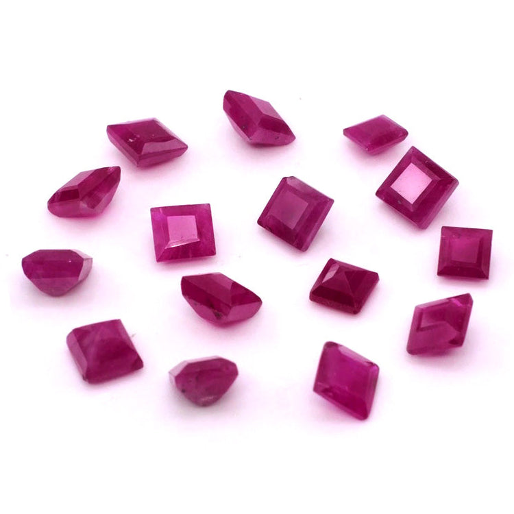 Natural African Untreated Calibrated Ruby Square | 5mm & 6mm