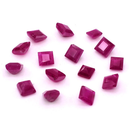Natural African Untreated Calibrated Ruby Square | 5mm & 6mm
