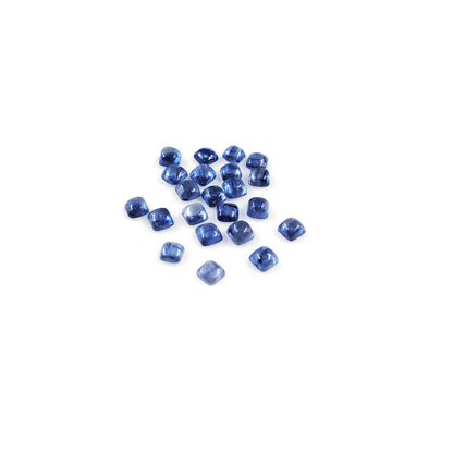 Natural  Bangkok Blue Sapphire Calibrated Cabochon Squares | 3.5mm & 4mm