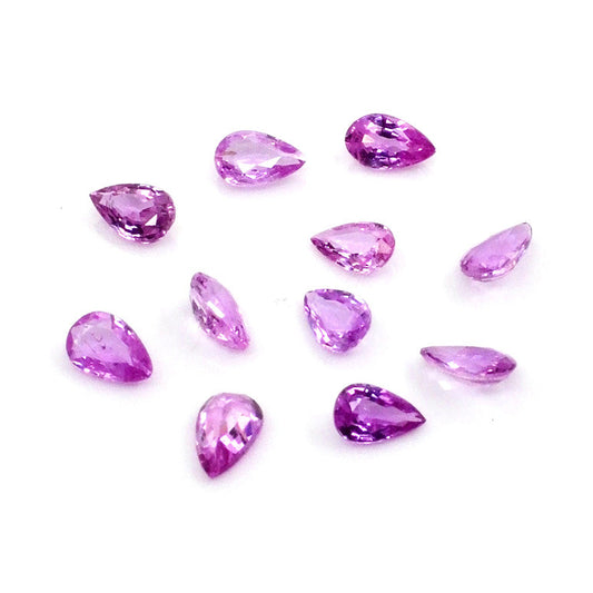 Natural Mozambique Untreated Pink Sapphire Calibrated Pears | 3x5mm & 4x6mm