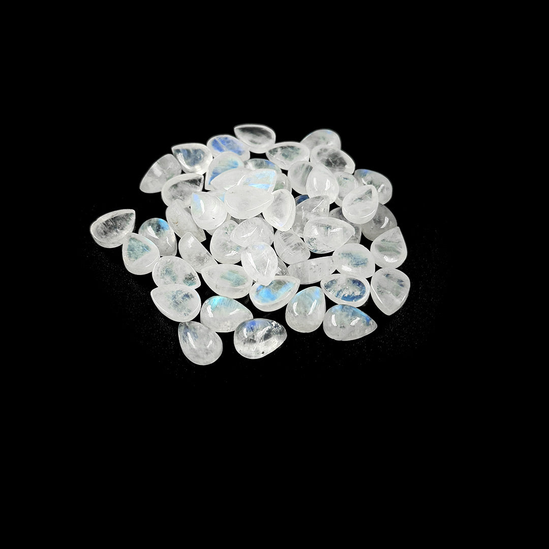 Natural Moon Stone Calibrated Cabochon Pears | 7x9mm & 8x10mm