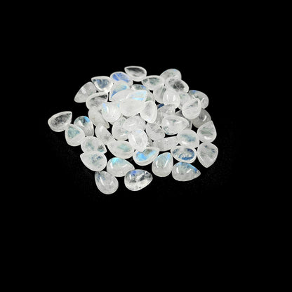 Natural Moon Stone Calibrated Cabochon Pears | 7x9mm & 8x10mm