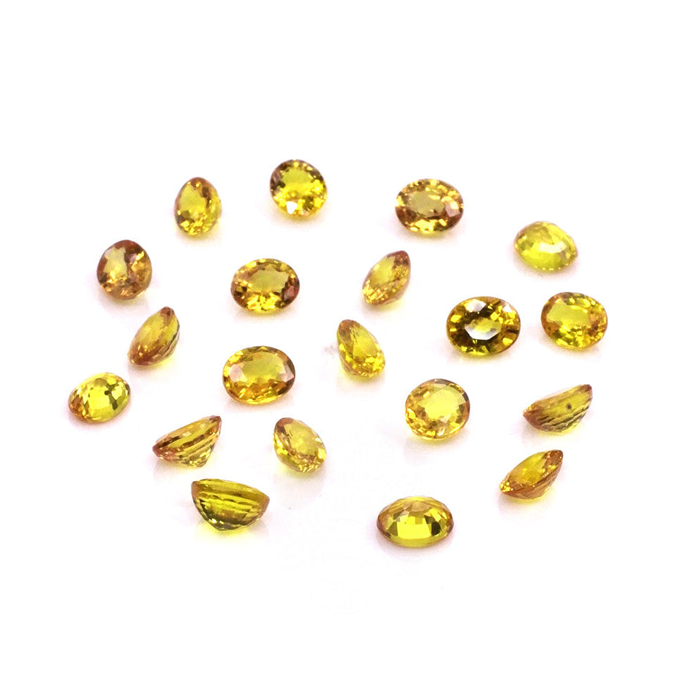 Natural Untreated Yellow Sapphire Calibrated Ovals | 3x4mm & 4x5mm