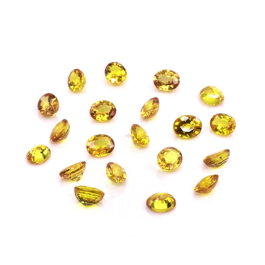 Natural Untreated Yellow Sapphire Calibrated Ovals | 3x4mm & 4x5mm