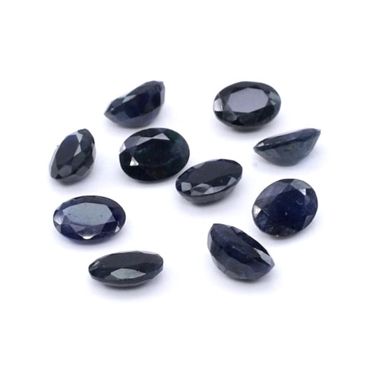 Natural Untreated Black Sapphire Calibrated Ovals | 5x7mm & 6x8mm