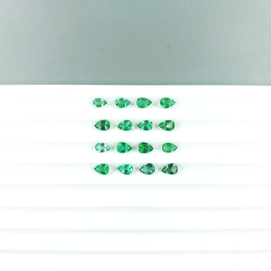 Natural Zambian Emerald Calibrated Pears | 3x5mm & 4x6mm