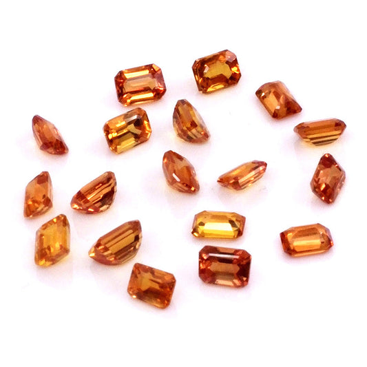 Natural Untreated Orange Sapphire Calibrated Octagons | 3x4mm & 4x5mm
