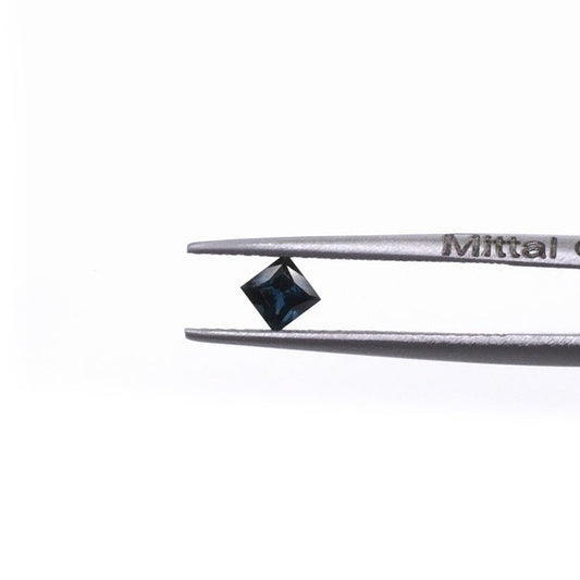 Natural Untreated Australian Blue Sapphire Calibrated Princess Cut Squares | 3mm & 3.5mm