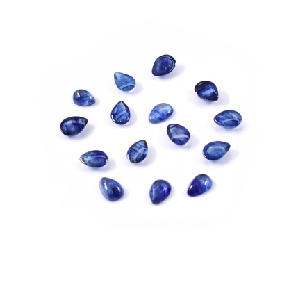 Natural Bangkok Blue Sapphire Calibrated Cabochon Pears | 5x7mm & 6x8mm