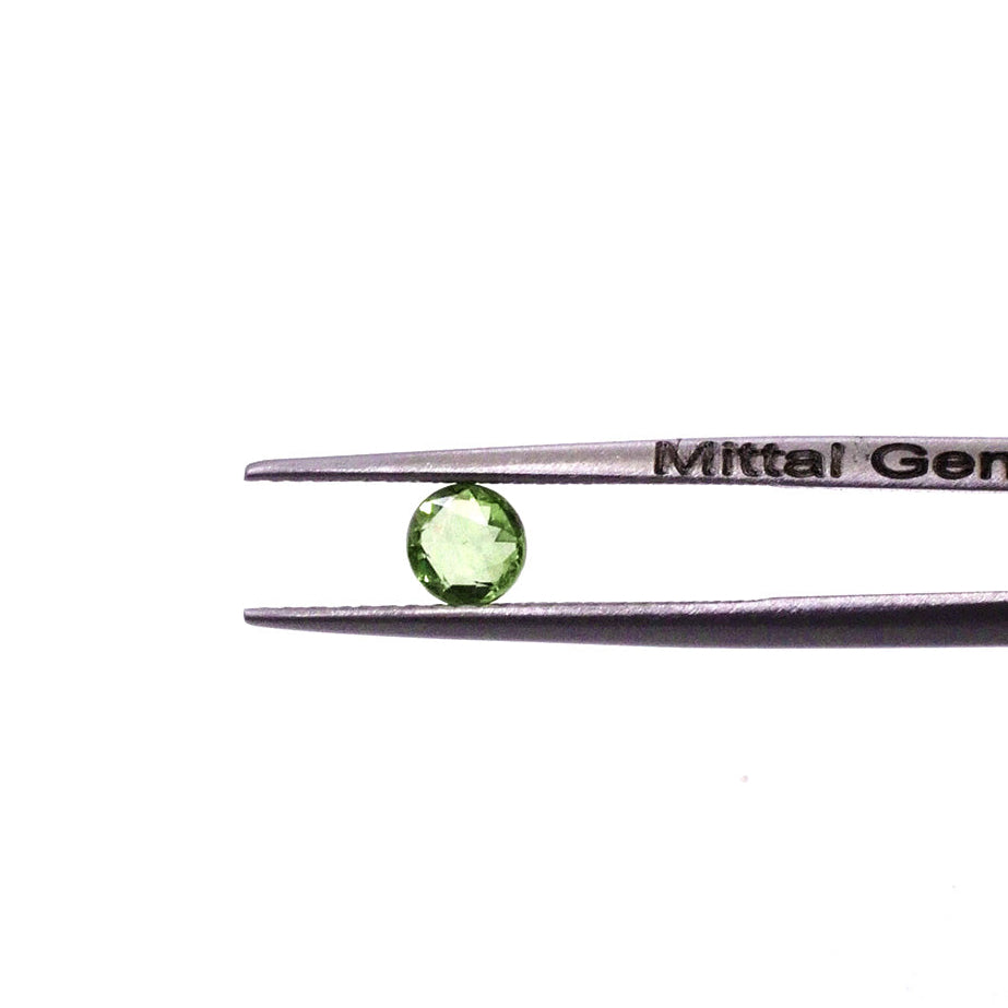 Natural Untreated Green Sapphire Calibrated Rose Cut Rounds | 3mm & 4mm