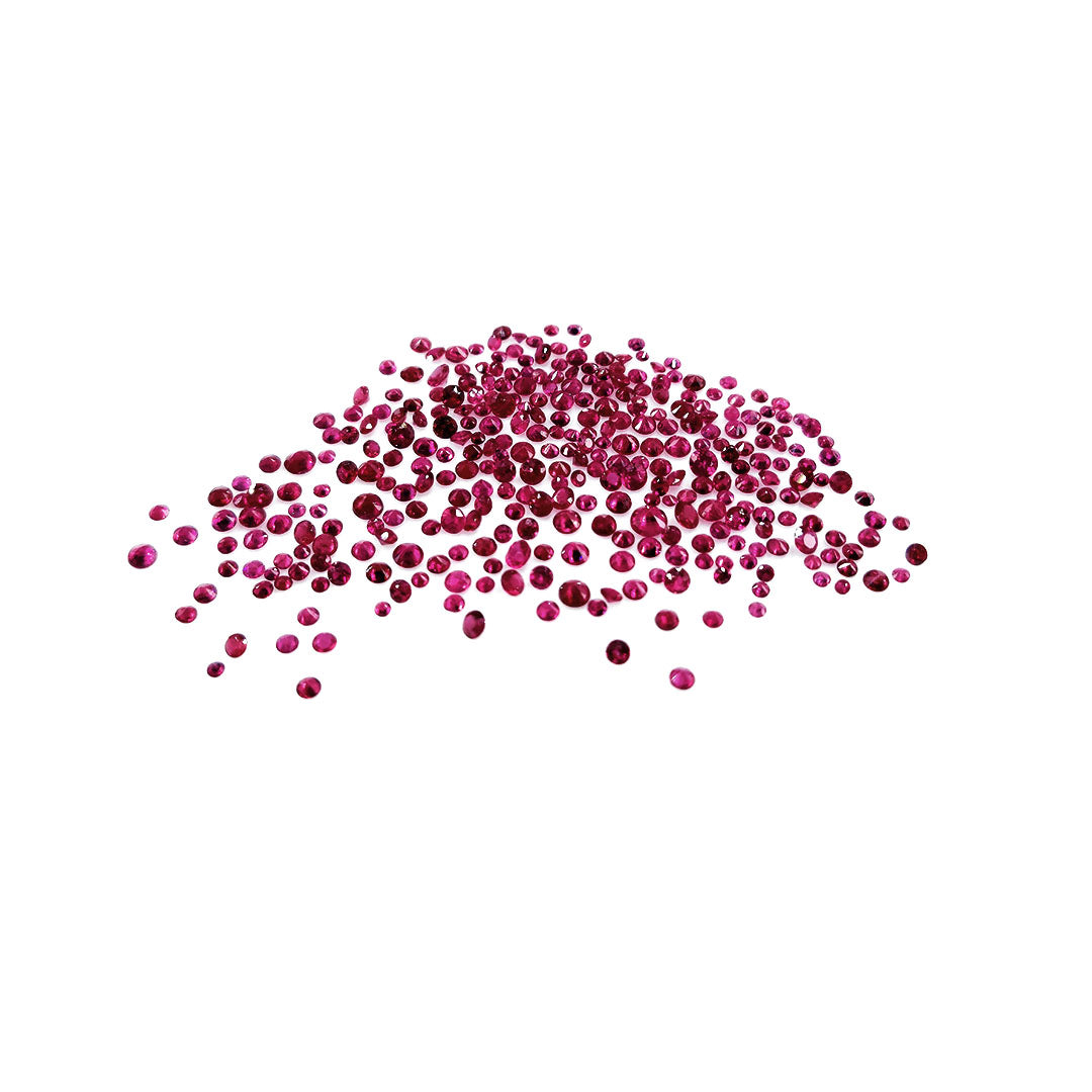 Natural Burma Untreated Ruby Calibrated Diamond Cut Rounds | 1.5mm & 2mm