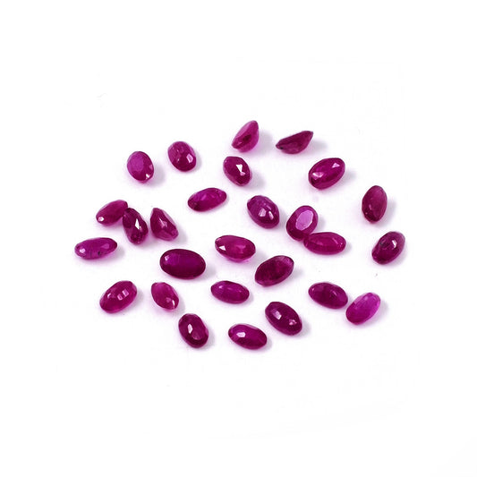Natural African Untreated Ruby Calibrated Ovals | 3x5mm & 4x6mm