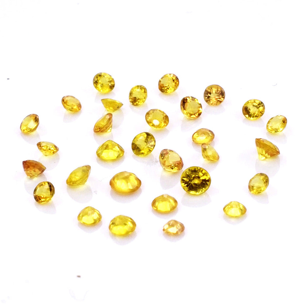 Natural Untreated Yellow Sapphire Calibrated Rounds | 2mm & 2.5mm