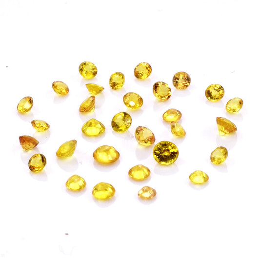 Natural Untreated Yellow Sapphire Calibrated Rounds | 2mm & 2.5mm