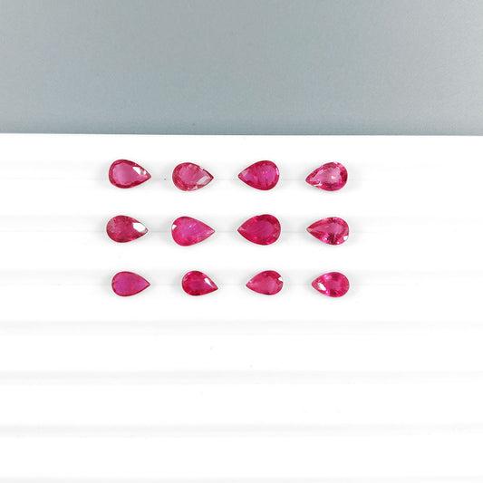 Natural Mozambique Untreated Ruby Calibrated Pears 6x4mm