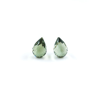 Natural Green Amethyst Fancy Checker Cut Drops