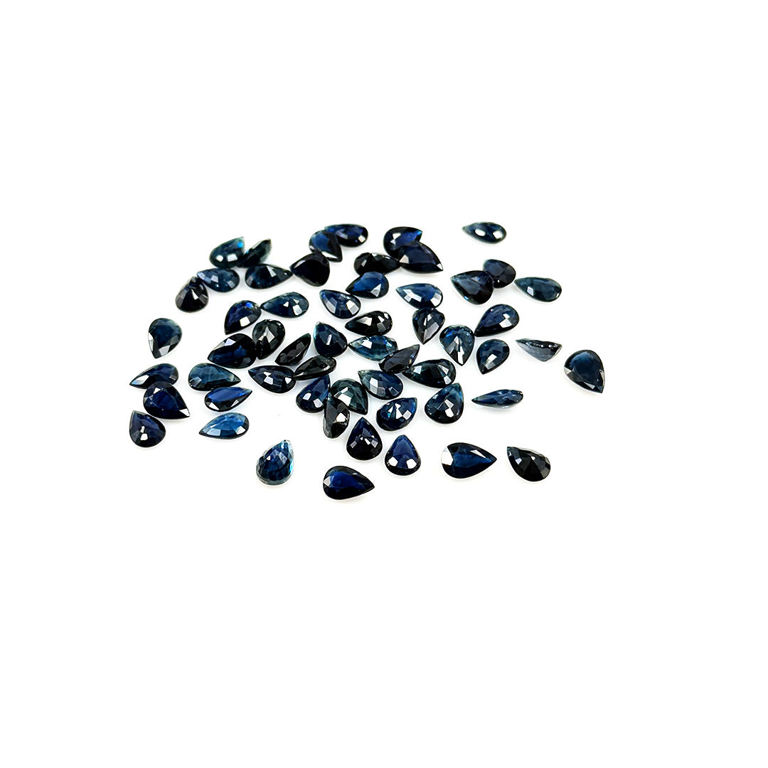 Natural  Bangkok Untreated Blue Sapphire Calibrated Pears | 3x5mm & 6x4mm
