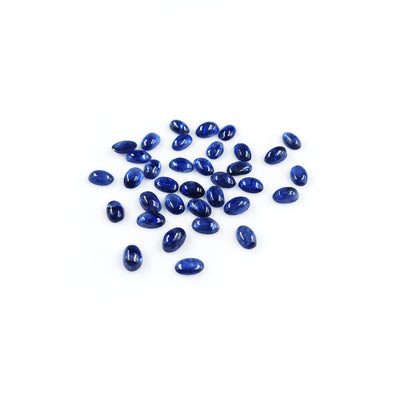 Natural  Bangkok Blue Sapphire Calibrated Cabochon Ovals | 3x5mm & 6x4mm