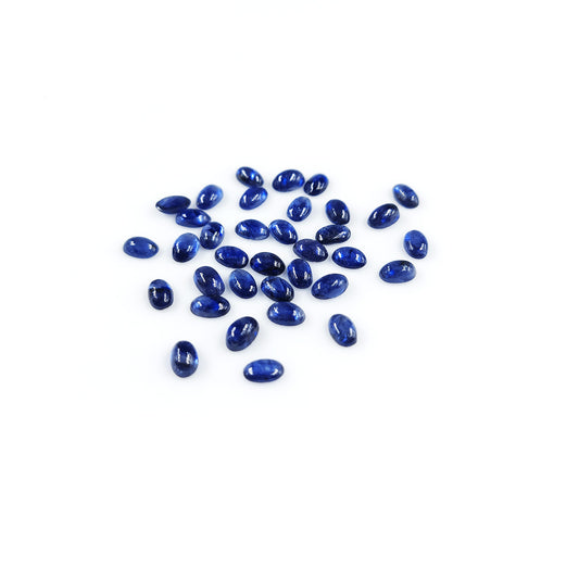 Natural  Bangkok Blue Sapphire Calibrated Cabochon Ovals | 3x5mm & 6x4mm