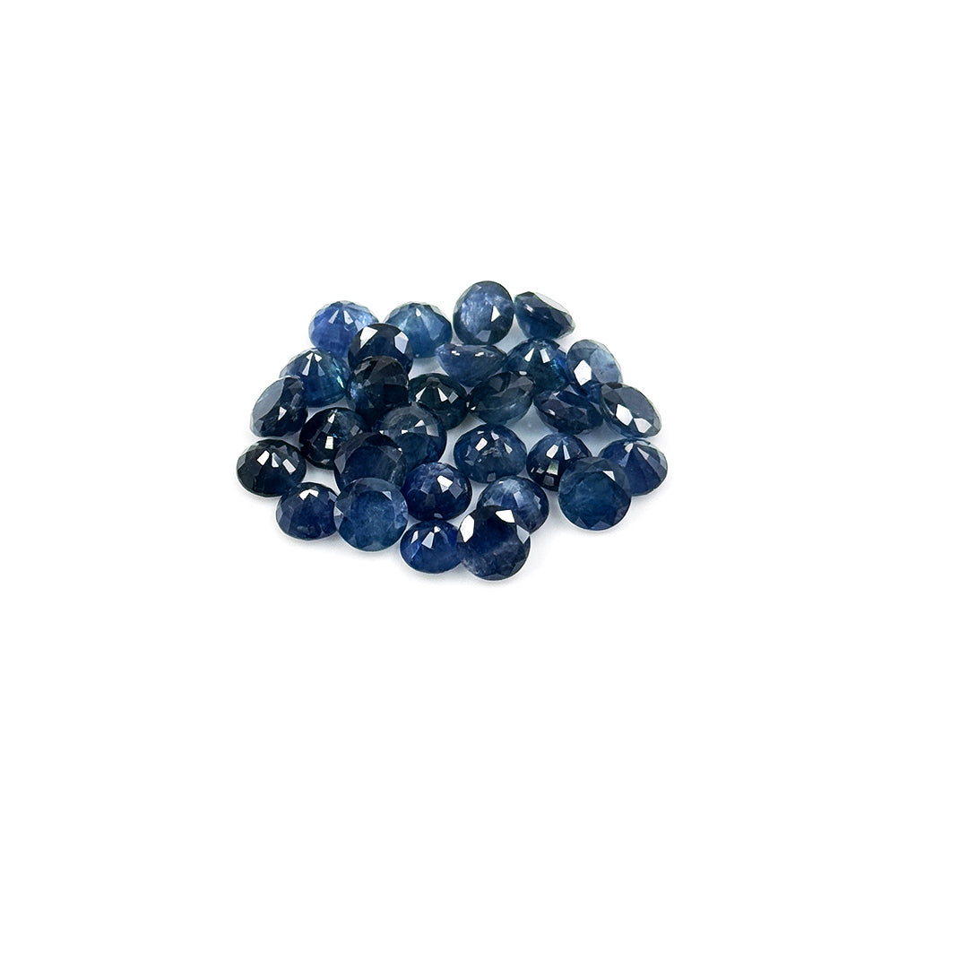 Natural Untreated Blue Sapphire Calibrated Rounds | 7mm & 8mm