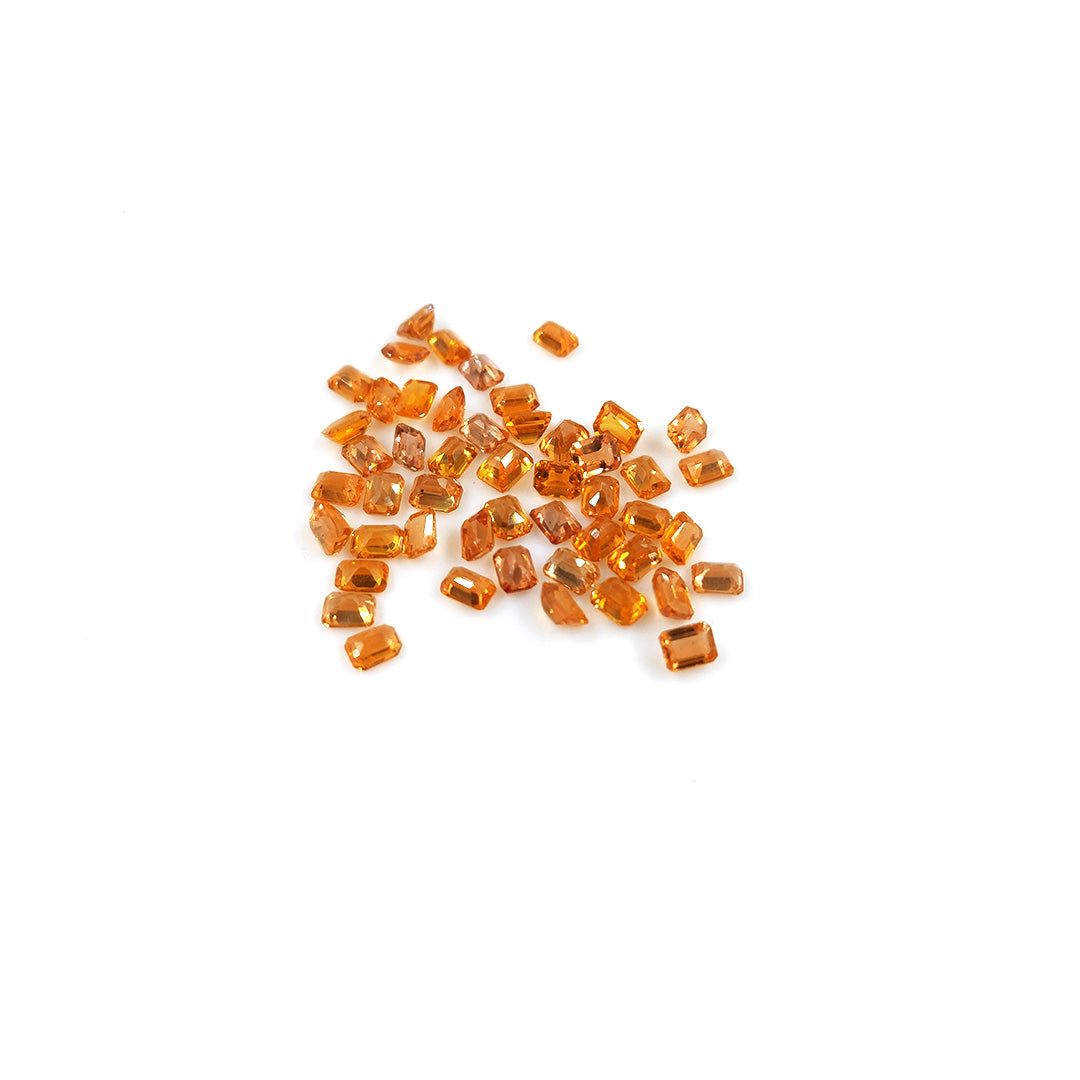 Natural Untreated Orange Sapphire Calibrated Octagons, 3x4mm