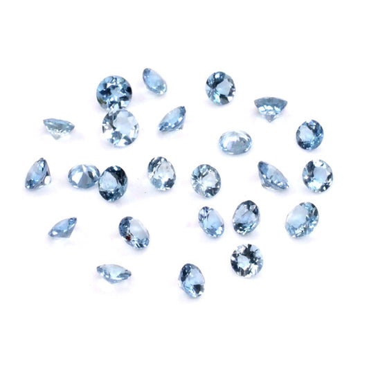 Natural Aquamarine Calibrated Rounds | 3mm & 4mm