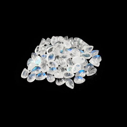Natural Moon Stone Calibrated Cabochon Pears | 5x7mm & 6x8mm