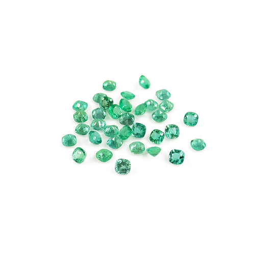 Natural Zambian Emerald Calibrated Cushions | 3mm & 3.5mm