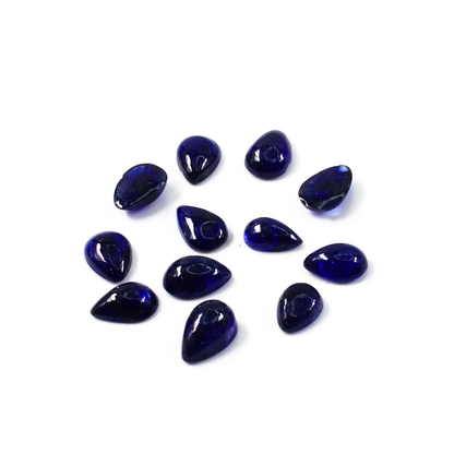 Natural Bangkok Blue Sapphire Calibrated Cabochon Pears | 5x7mm & 6x8mm