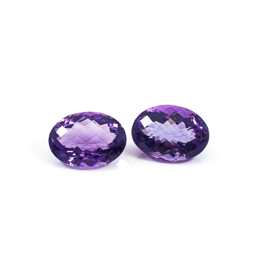 Natural Brazil Amethyst Ovals Matching Pair | 24.25cts
