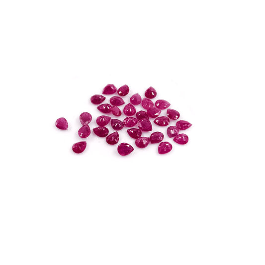 Natural Mozambique Untreated Ruby Calibrated Pears 4x5mm
