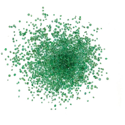 Natural Zambian Emerald Calibrated Diamond Rounds  | 1mm & 1.25mm