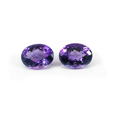Natural Brazil Amethyst Ovals Matching Pair | 34.45cts