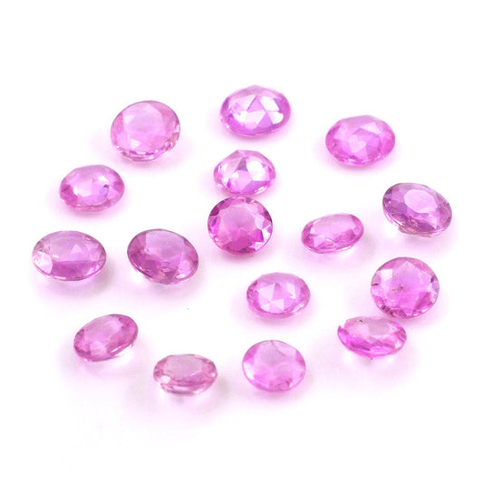 Natural Untreated Pink Sapphire Calibrated Rose Cut Rounds | 3mm & 4mm