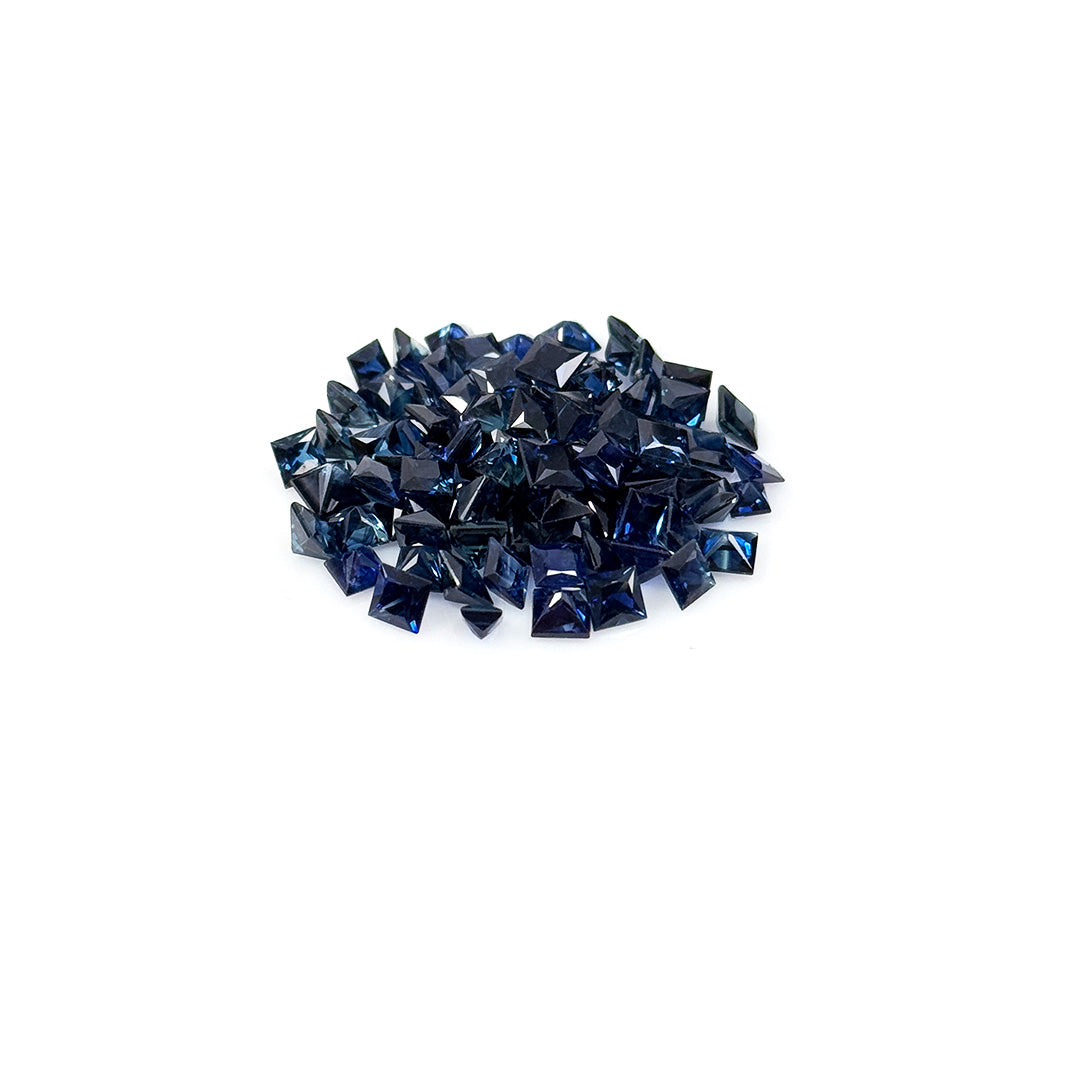 Natural Untreated Calibrated Blue Sapphire Squares | 3mm & 3.5mm